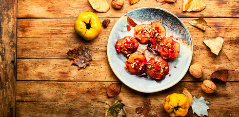 Sweet autumn quince dessert