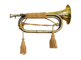 Old brass bugle  / World War 2 Japanese military brass bugle