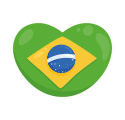 Obraz premium brazil flag in heart