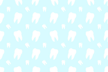 Tooth seamless background for medicine design. Vector backdrop. Wrapping paper.
