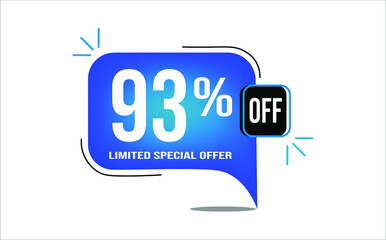 93% off blue balloon. Wholesale buy and sell banner. Limited special offer