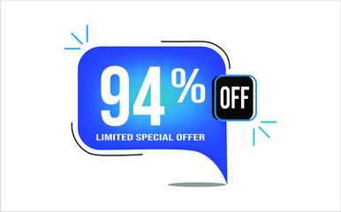 94% off blue balloon. Wholesale buy and sell banner. Limited special offer