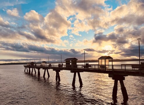 sunset at the pier