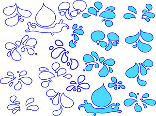 set of water drops