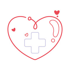 medical cross in heart