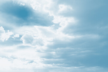 Naklejka na ściany i meble Azure sky with white clouds 