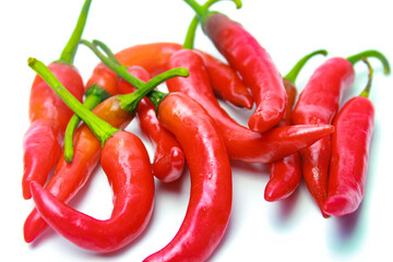 Red Cayenne Pepper Isolated on a White Background