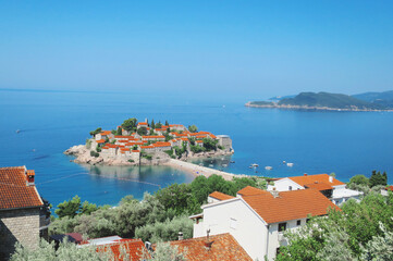 Fototapeta premium panorama, Sveti Stefan, Montenegro