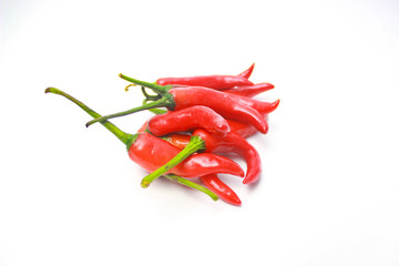 Red Cayenne Pepper Isolated on a White Background. Copy Space