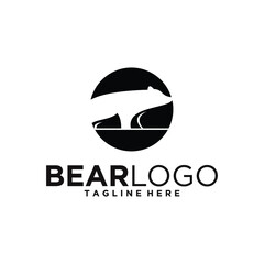 Bear logo - icon vector illustration on white background