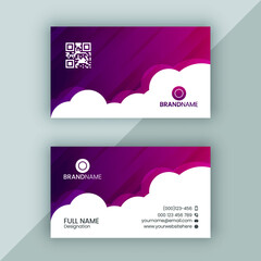 Elegant luxury modern professional business card template with cloud 02