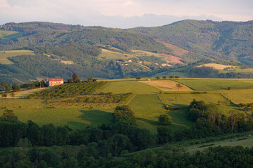 Landscape of the valley at sunset