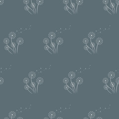 Seamless pattern from dandelions. Cute vector pattern for textile, wrapping paper. The background. Vector illustration