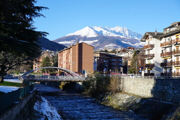 River and bridge view in Aosta
