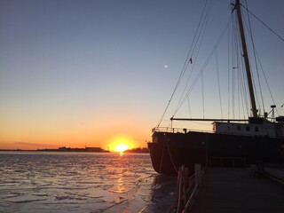 sunset on the lake