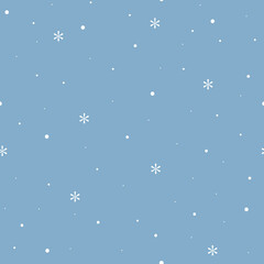 Cute winter vector seamless pattern with snow