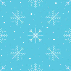 Fototapeta na wymiar Winter blue vector seamless pattern in simple flat style