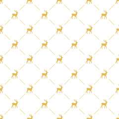 Beautiful Christmas deer vector seamless pattern