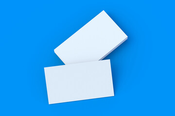 Business cards on blue background. 3d render