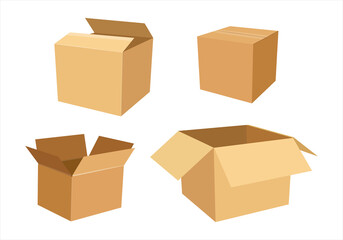 set of cardboard boxes
