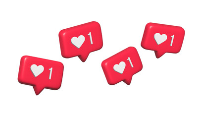 3D Like Icons for social media isolated on white Background. Design Elements for Web, Apps, Advertisement, CEO and other