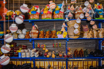 traditional clay pots crafts -  Colorful Ceramics on tolima colombia