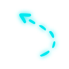 neon handdrawn dotted arrow

