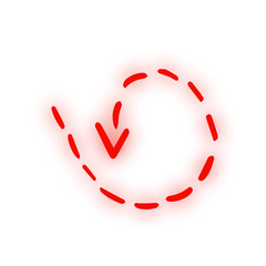 neon handdrawn dotted arrow

