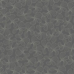 seamless pattern of orchid flowers on a gray background