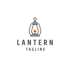 Old lantern logo icon design template flat vector