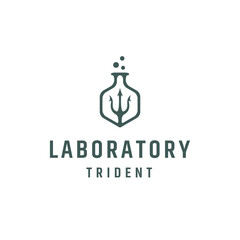 Labs and trident logo icon design template flat vector - obrazy, fototapety, plakaty