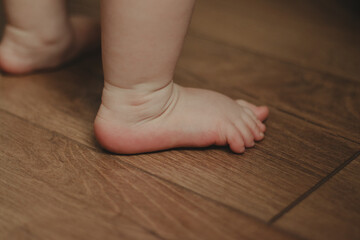 Close-up of baby feet. Soft focus.