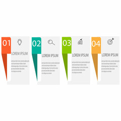 Timeline infographic template design with arrows and circles. Business concept with 4 options, steps, sections.