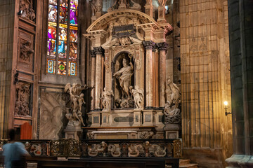 The interior of the Milan Cathedral (Duomo di Milano) 