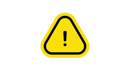Warning, Warning sign Icon modern animation on white background