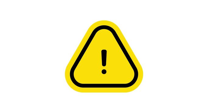 Warning, Warning sign Icon modern animation on white background