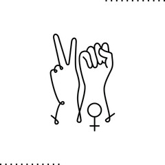 sisterhood and feminism, Female hand gestures women vector isolated on white