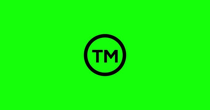 TM stands for trademark, trademark modern animation on green screen background