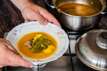 food, plate, spoon, poorness, kitchen, interior, humble, unrecognizable, person, poverty, flash light, hands, home, close up, artistic, edition, closeup, concept, male, man, cuisine, home interior, id