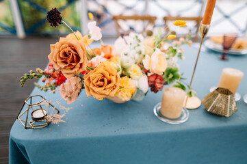 cozy style wedding table decoration