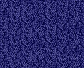 Seamless knitted braid pattern. Woolen fabric.Christmas Blue winter warm sweater. Vector.