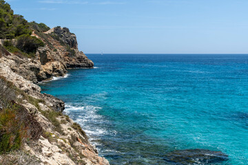 the coast of the island mallorca, mediterranean sea near porto christo