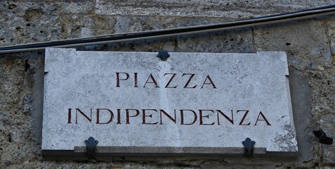Italy: Road signal (Independence square).