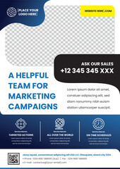 Blue Graphic, the modern design template for poster flyer brochure cover. Graphic design layout with round side of graphic elements and space for photo background