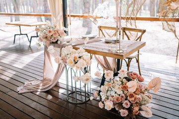 Modern romance boho vintage wedding composition