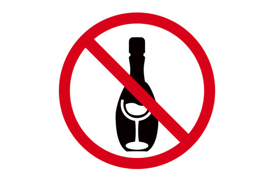 Please do not drink alcohol drinks, red prohibition symbol.