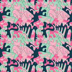 Obraz premium Unusual abstract seamless artwork with wave hand drawn pattern