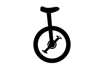 monocycle bike icon. Monowheel bicycle vector illustration isolated on white background