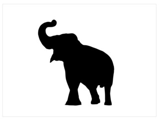 Elephant animal Illustration Black Silhouette Stock Vector Image for free EPS