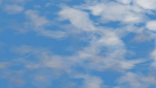 Background of a blue sky with moving clouds. Slow horizontal scrolling. Infinite repeat loop. 3D Rendering